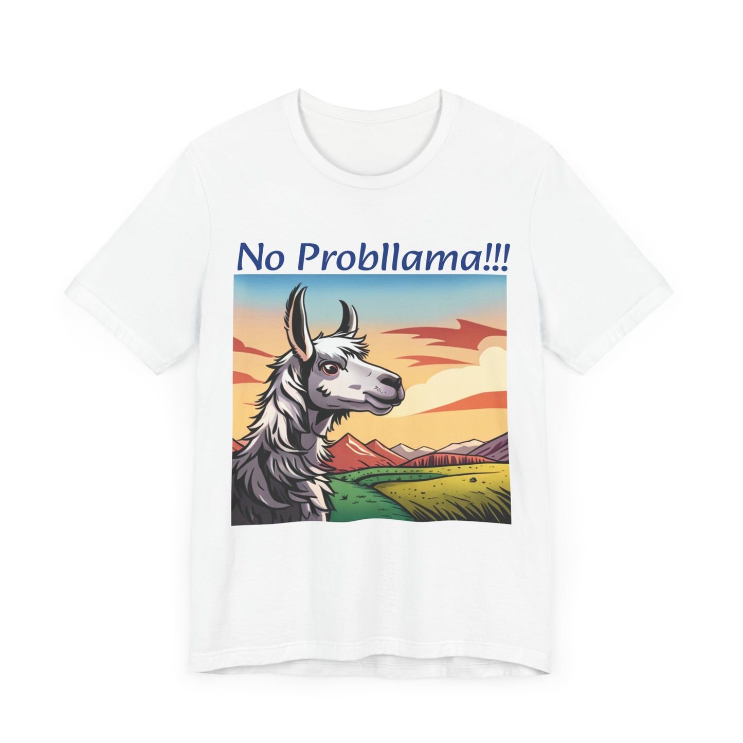 No probllama, no time for drama, Unisex Jersey Short Sleeve Tee, gift for llama lover, him, her, UK