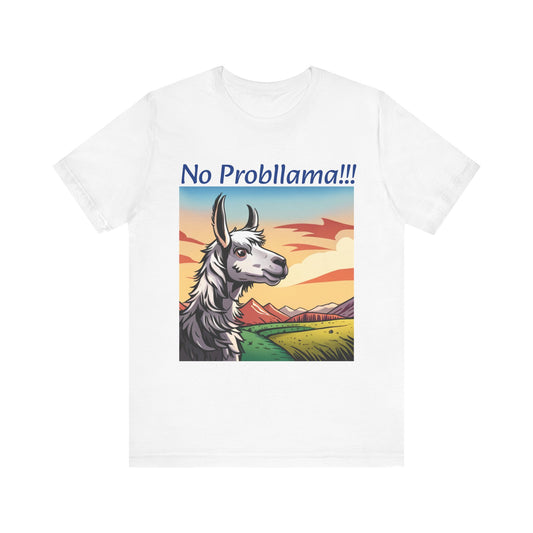 No probllama, no time for drama, Unisex Jersey Short Sleeve Tee, gift for llama lover, him, her, UK