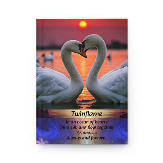 Hardcover Journal Matte Twinflame Journal, In an ocean of hearts, ours ebb and flow together as one, always and forever, gift for lovers,