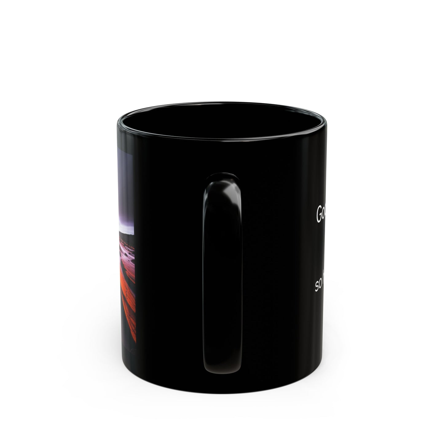 God couldn't be everywhere so he created mothers Black Mug 11oz, mom, god, special, cross, gift, present, coffee mug, love