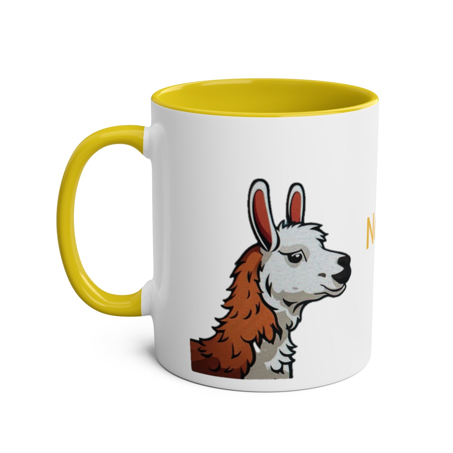 No Probllama mug, 11oz, coffee cup, gift for llama lover, him, her, choice of colors, purple/black, blue, green, yellow, white, red, pink