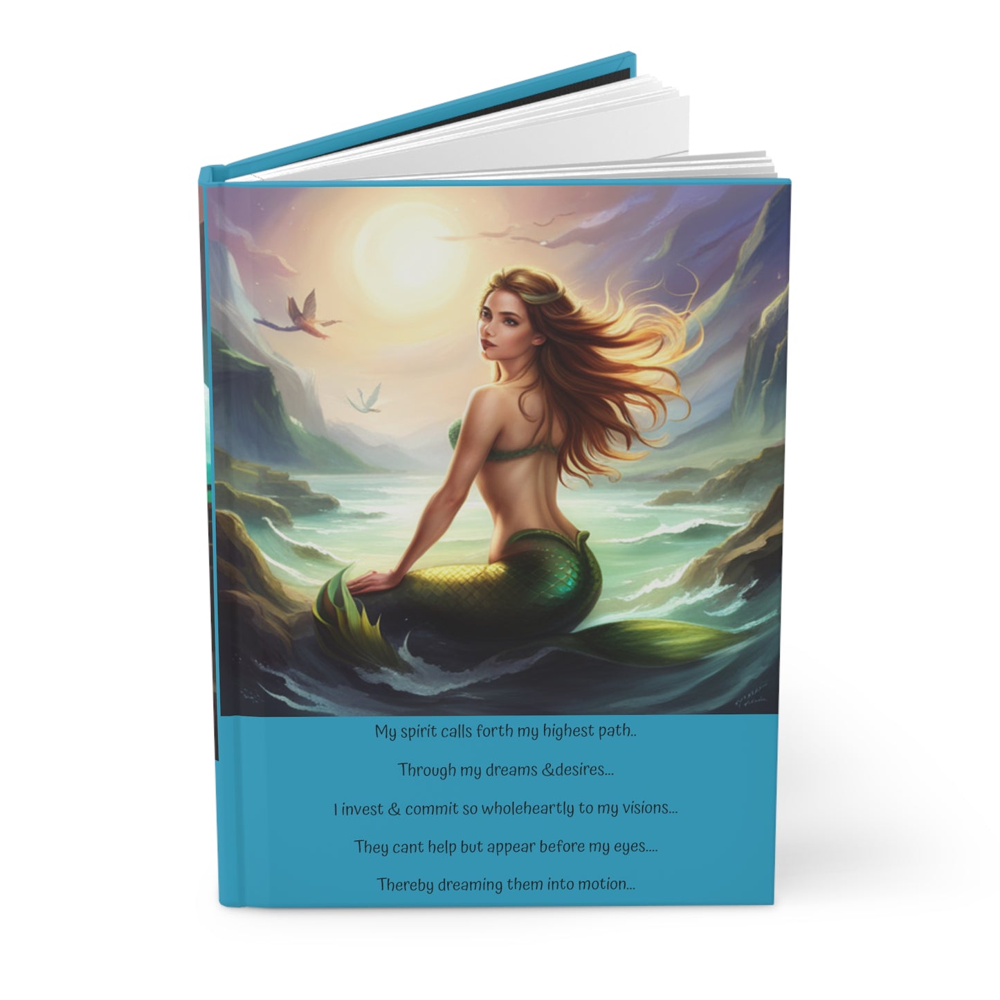 Hardcover Journal Matte- Mermaid, dreaming highest path into motion