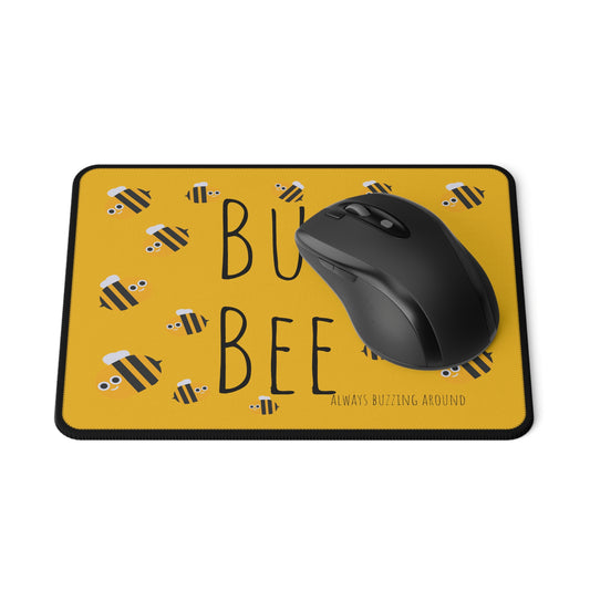 Busy bee always buzzing around Non-Slip Mouse Pad, Uk, Us, Aus, gaming, office, home, yellow, bees, bee lover