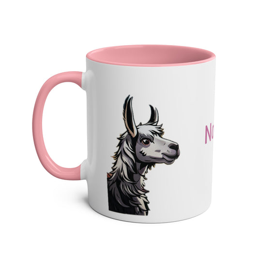 No Probllama mug, 11oz, coffee cup, gift for llama lover, him, her, choice of colors, purple/black, blue, green, yellow, white, red, pink