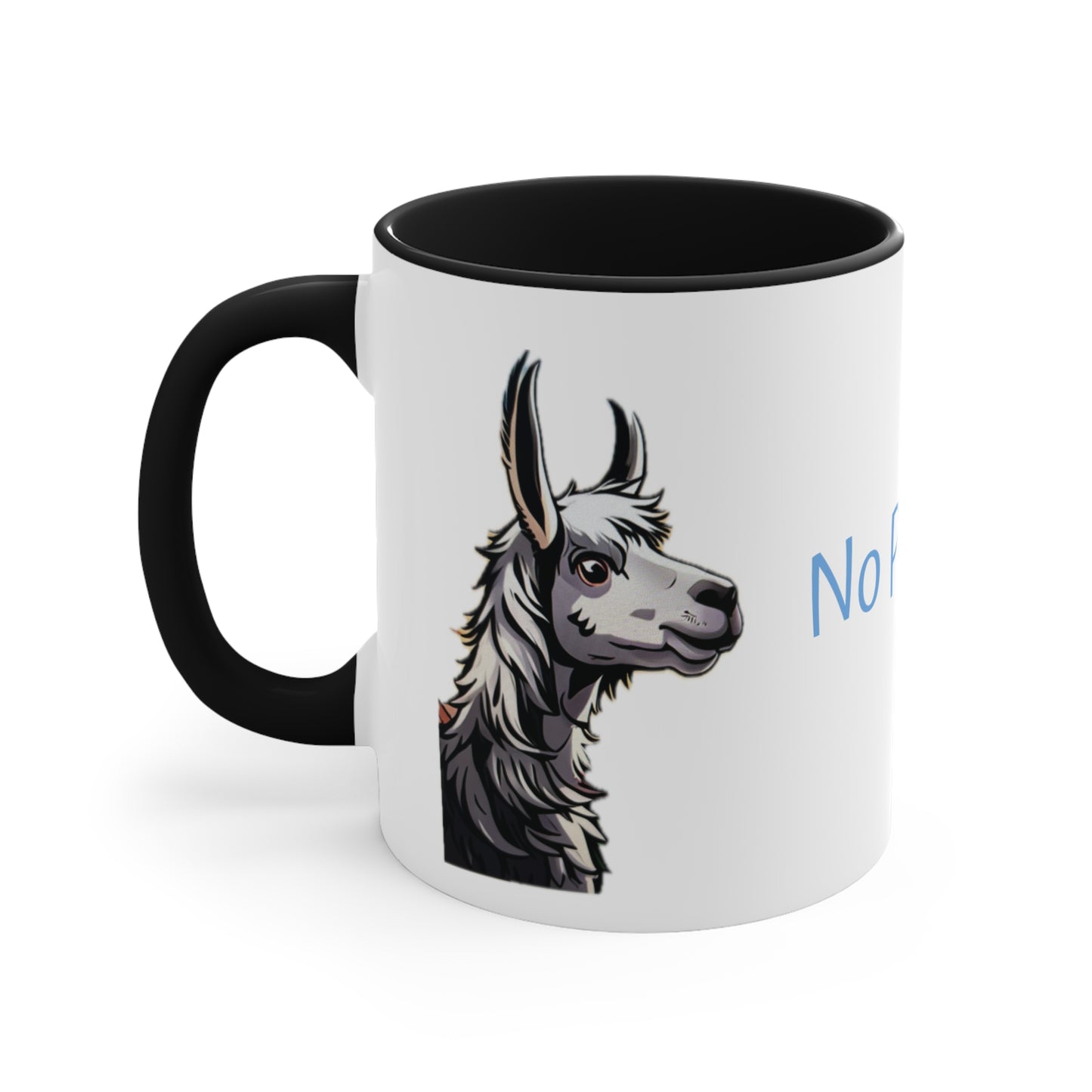 No Probllama Coffee Mug, 11oz, gift for llama lover, choice of colors, pink, blue, red, navy, black, his and hers, gift for everyone