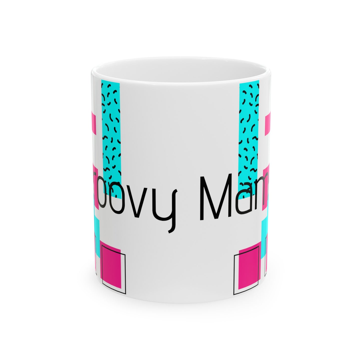 Groovy Mama Ceramic Mug, 11oz, 15oz, mom, pink, blue, abstract, gift for her, present