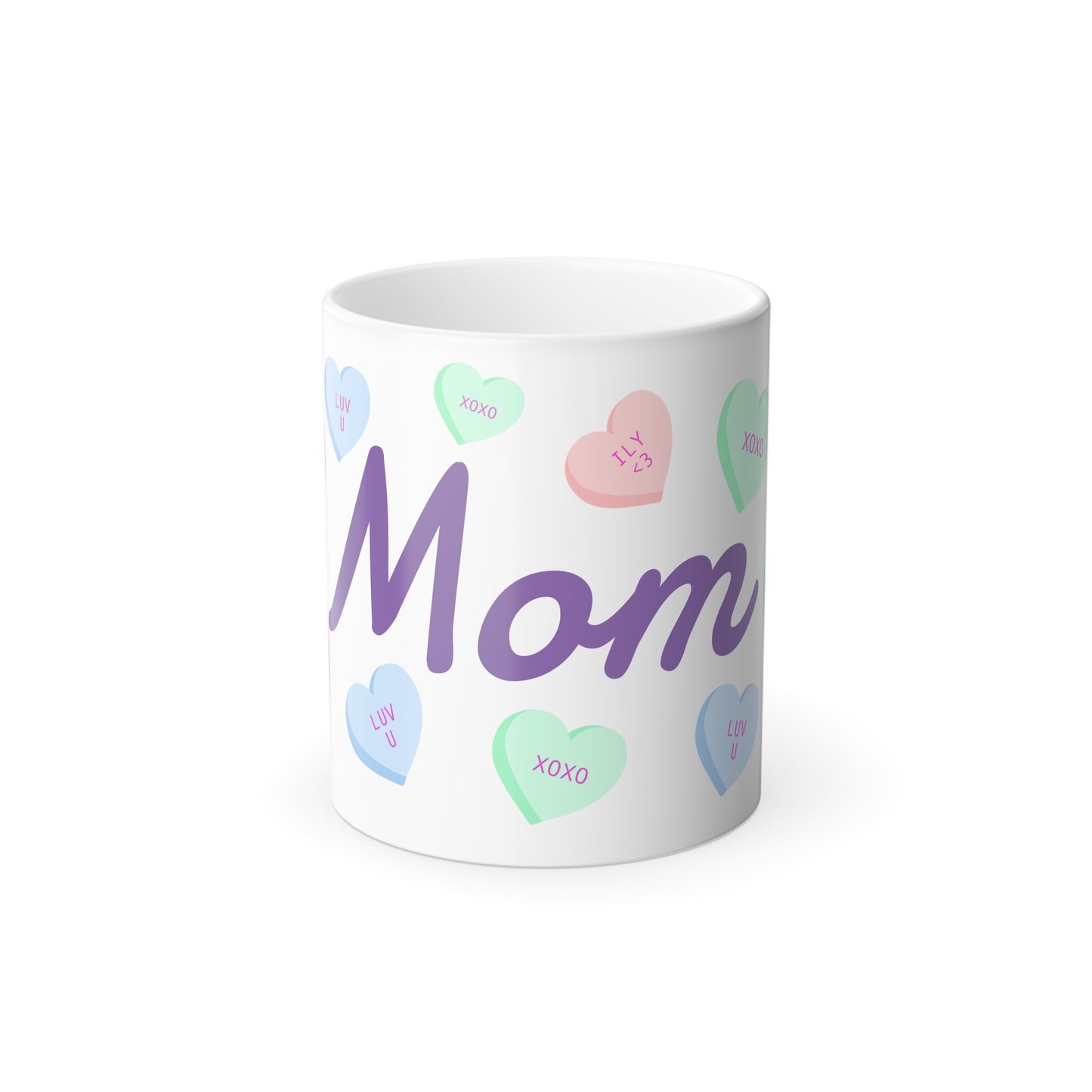 Mom love hearts Color Morphing Mug, 11oz, mom, love, gift for moms