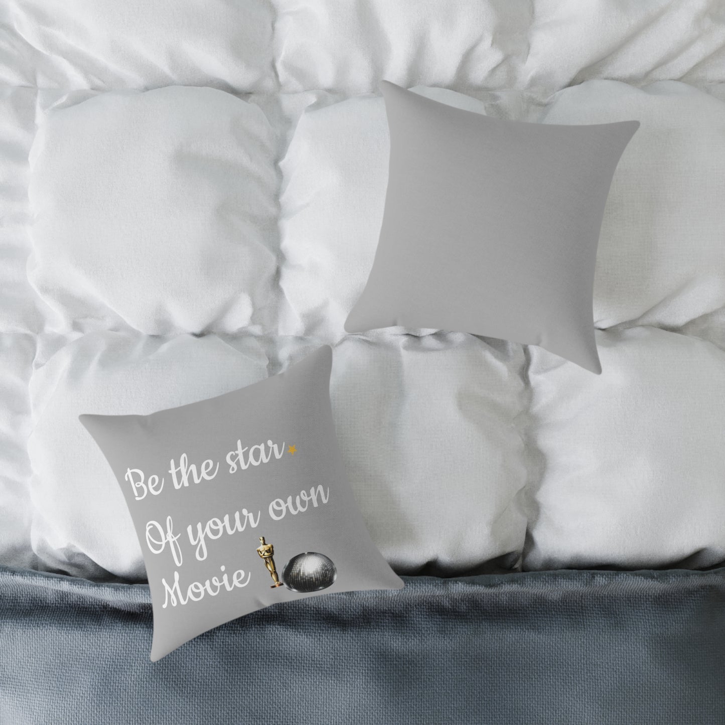 Be the star of your own movie, Square Poly Canvas Pillow, Uk, Us, Aus, Home, Bed, Decor, Sofa, Chair, disco ball, Oscar, star