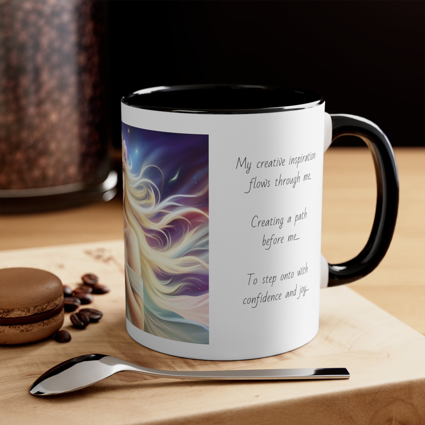 Accent Coffee Mug, 11oz, affirmations, abundance, flow, creativity, self expression