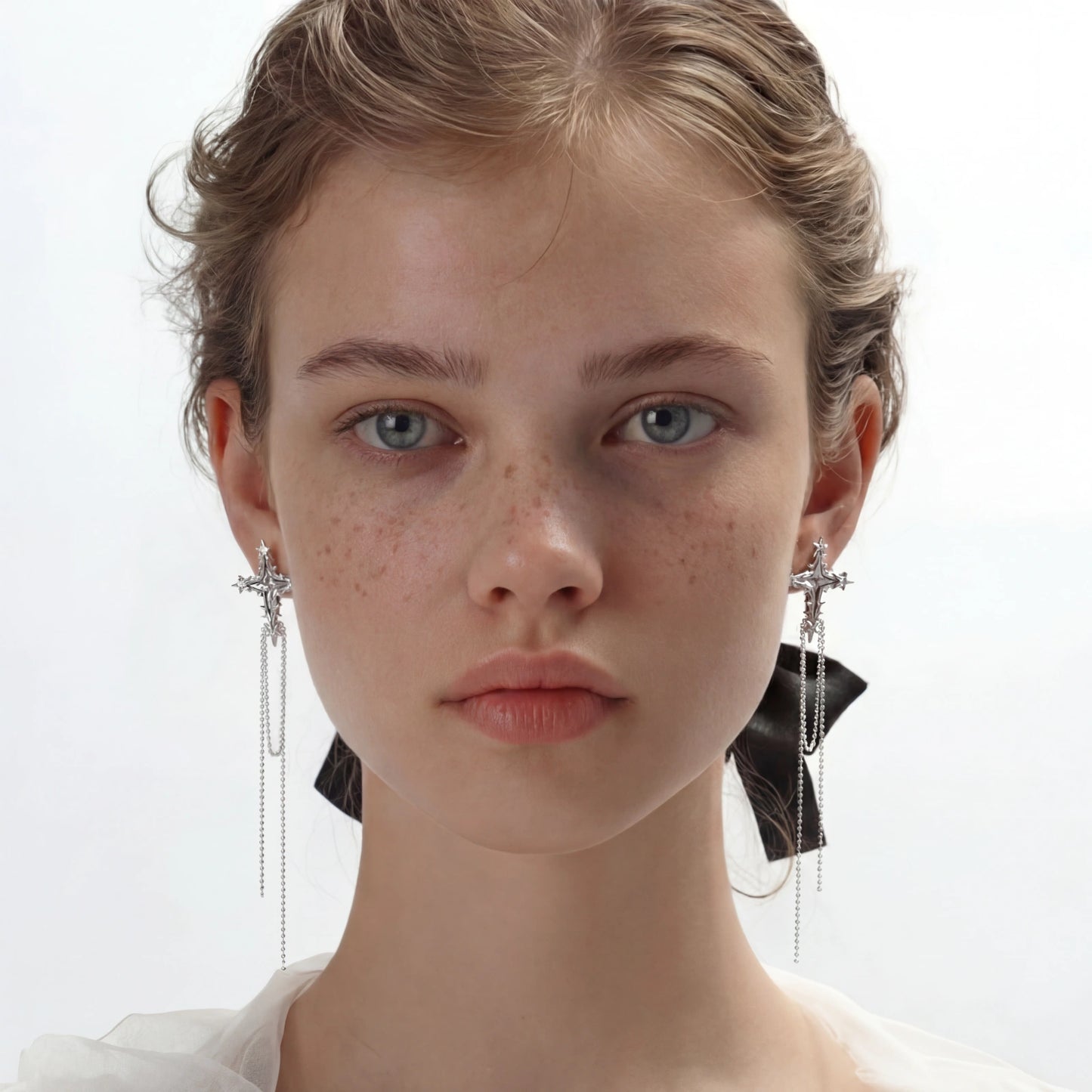 Celestial Cross Tassel Earrings