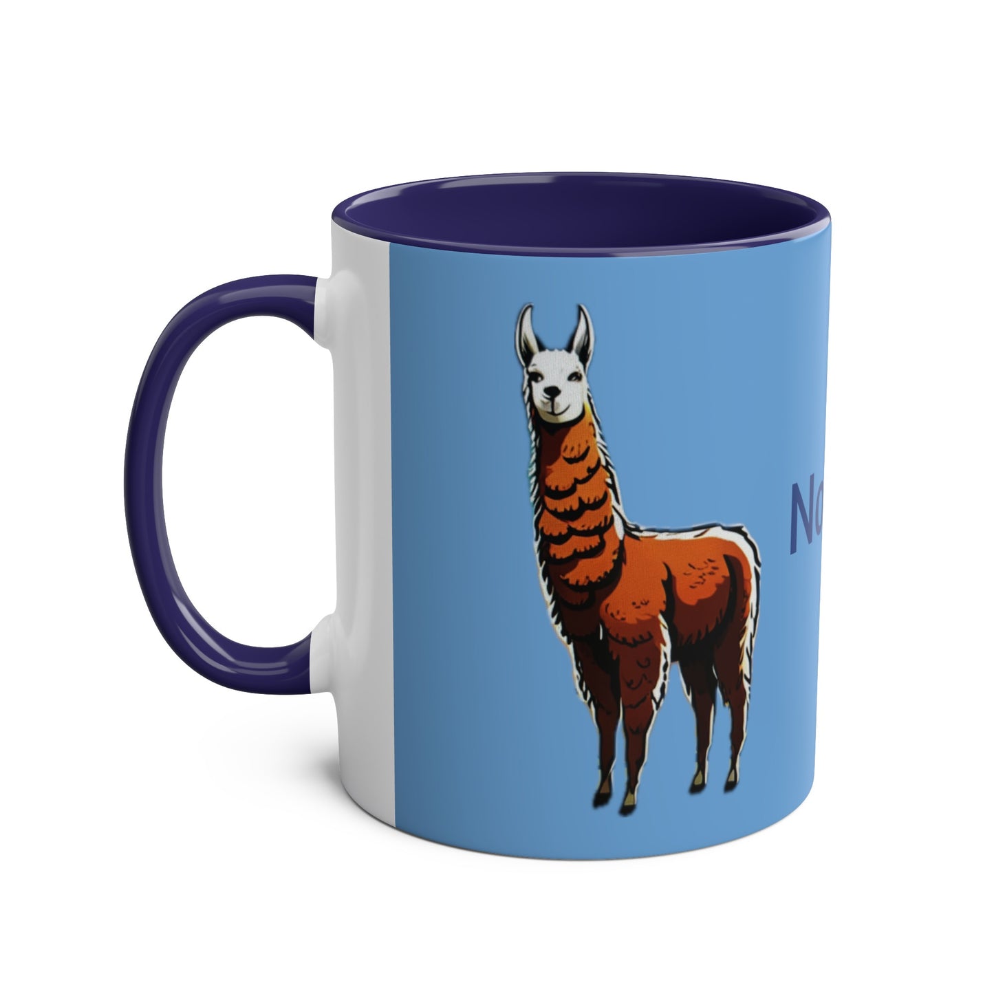 No Probllama mug, 11oz, coffee cup, gift for llama lover, him, her, choice of colors, purple/black, blue, green, yellow, white, red, pink