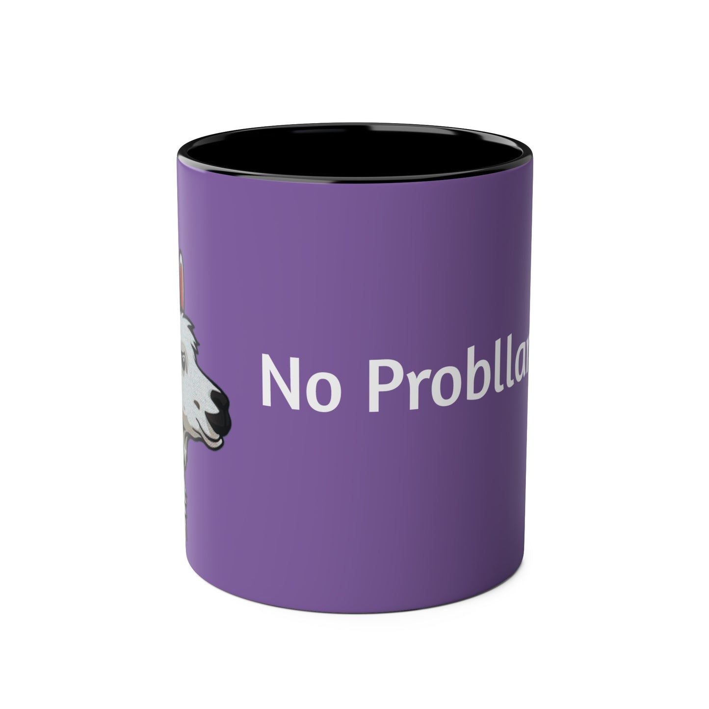 No Probllama mug, 11oz, coffee cup, gift for llama lover, him, her, choice of colors, purple/black, blue, green, yellow, white, red, pink