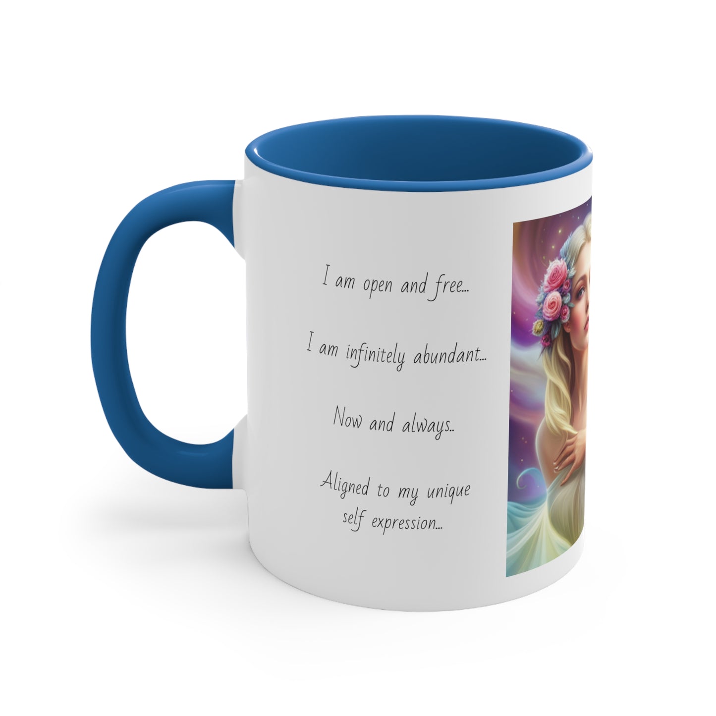 Accent Coffee Mug, 11oz, affirmations, abundance, flow, creativity, self expression