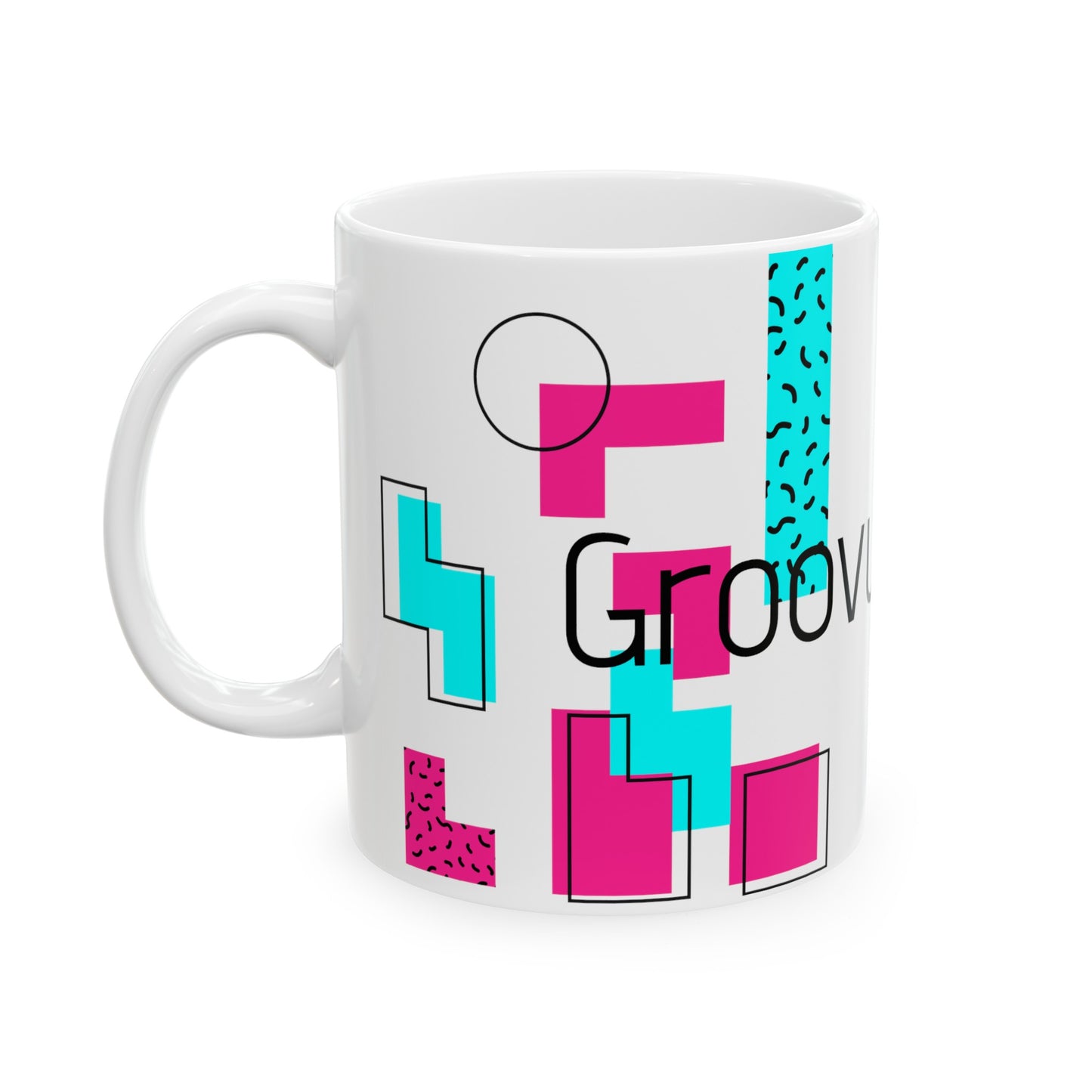 Groovy Mama Ceramic Mug, 11oz, 15oz, mom, pink, blue, abstract, gift for her, present