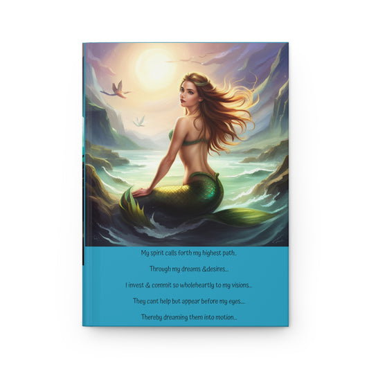 Hardcover Journal Matte- Mermaid, dreaming highest path into motion