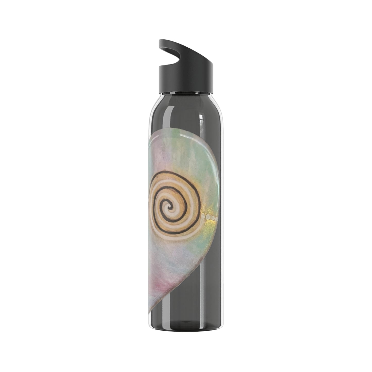 Activated twinflame unity Water Bottle, alchemical art double spiral geometry energises tthe contents of the bottle, divine masculine and feminine unity and balance