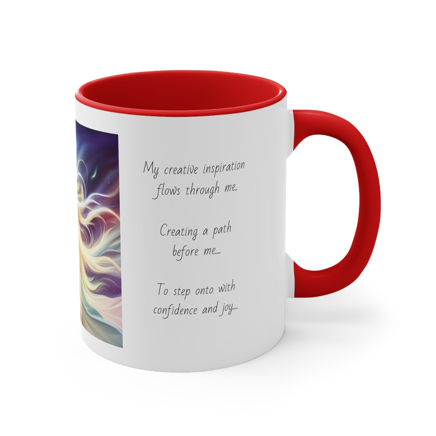 Accent Coffee Mug, 11oz, affirmations, abundance, flow, creativity, self expression