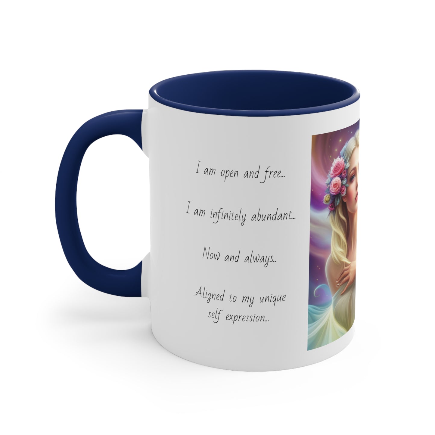 Accent Coffee Mug, 11oz, affirmations, abundance, flow, creativity, self expression