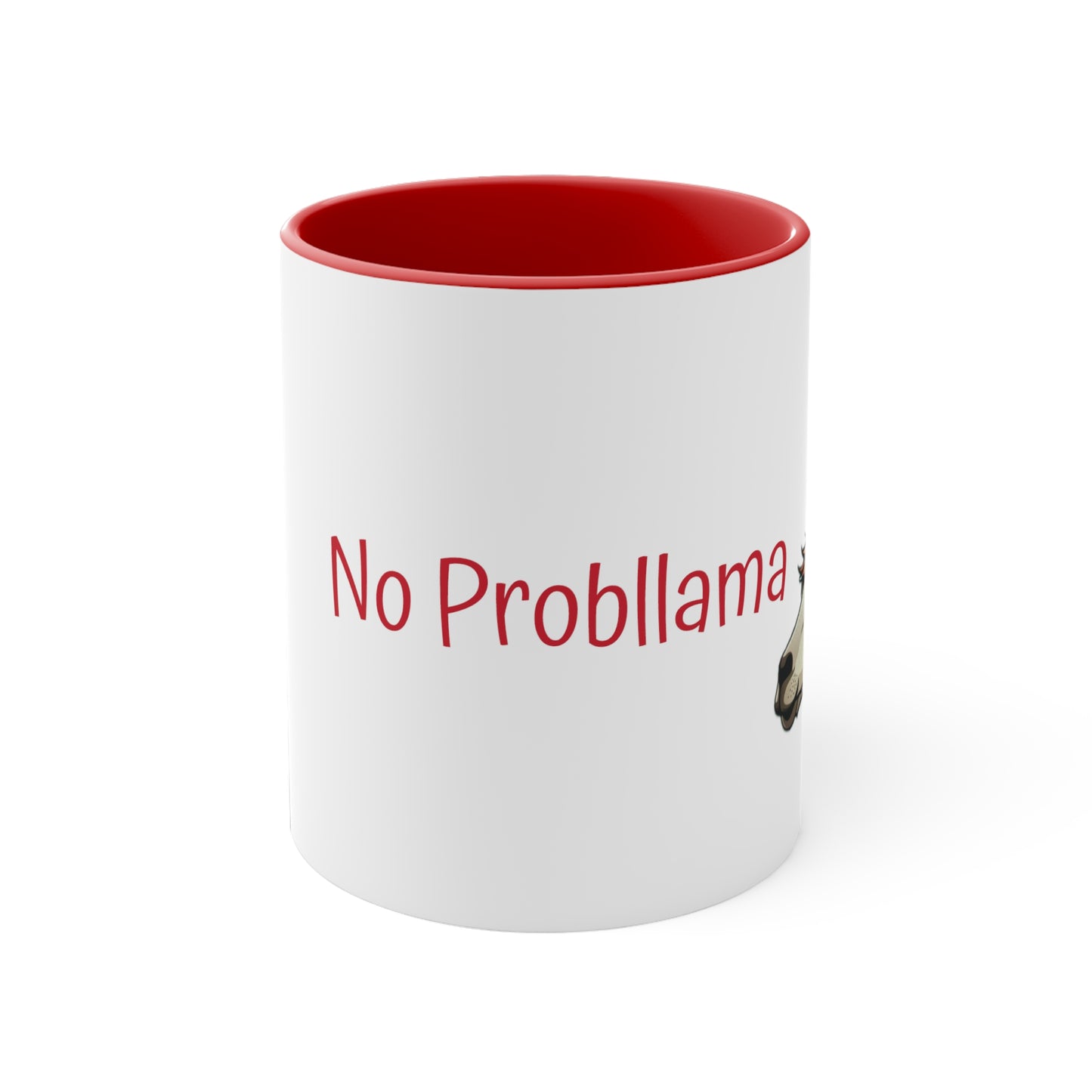 No Probllama Coffee Mug, 11oz, gift for llama lover, choice of colors, pink, blue, red, navy, black, his and hers, gift for everyone