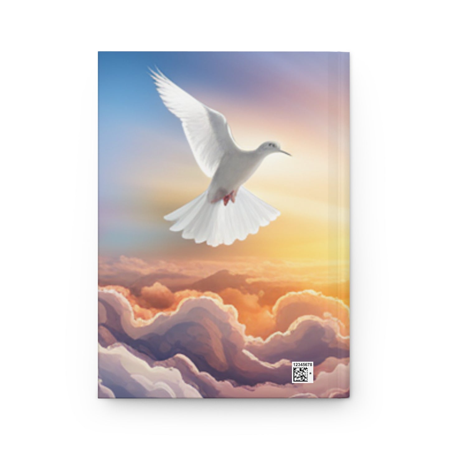 Hardcover Journal Matte, doves in clouds, doves flying, affirmations, Time to connect to my spirit where I am always at peace, creative journal, gift for her, gift for him