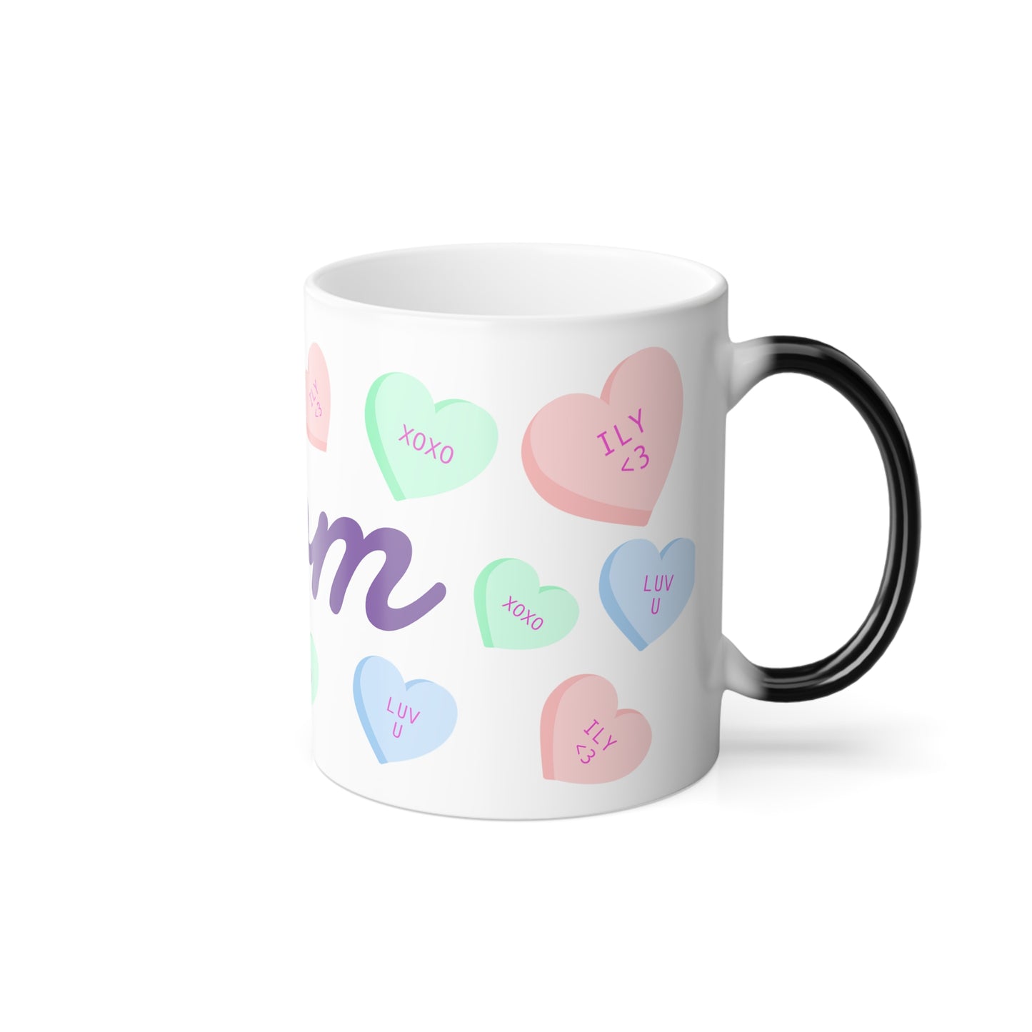 Mom love hearts Color Morphing Mug, 11oz, mom, love, gift for moms