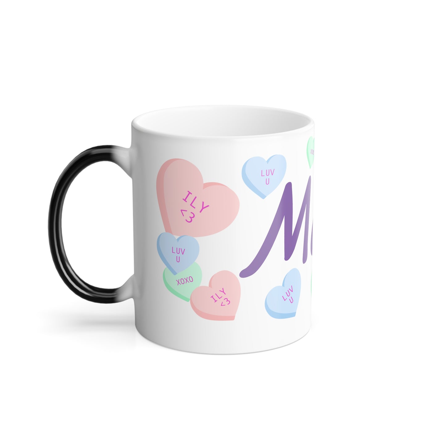 Mom love hearts Color Morphing Mug, 11oz, mom, love, gift for moms