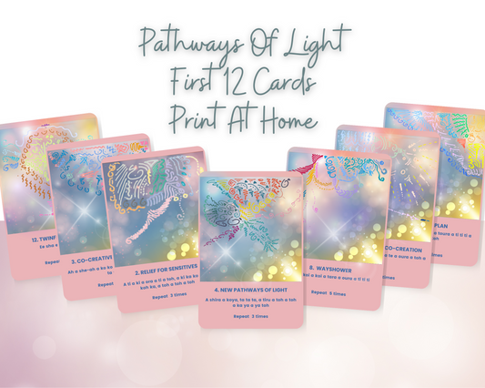 Digital Download, Printable Pathways of Light Card Deck, first 12 cards in the deck