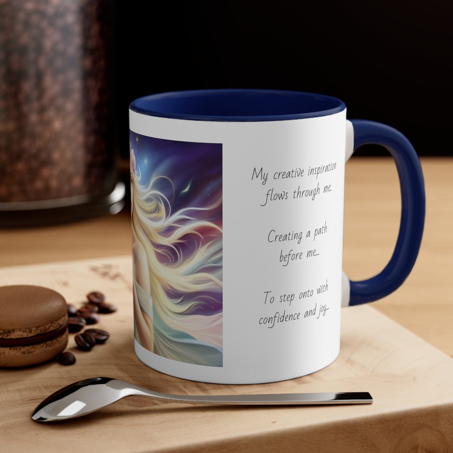 Accent Coffee Mug, 11oz, affirmations, abundance, flow, creativity, self expression