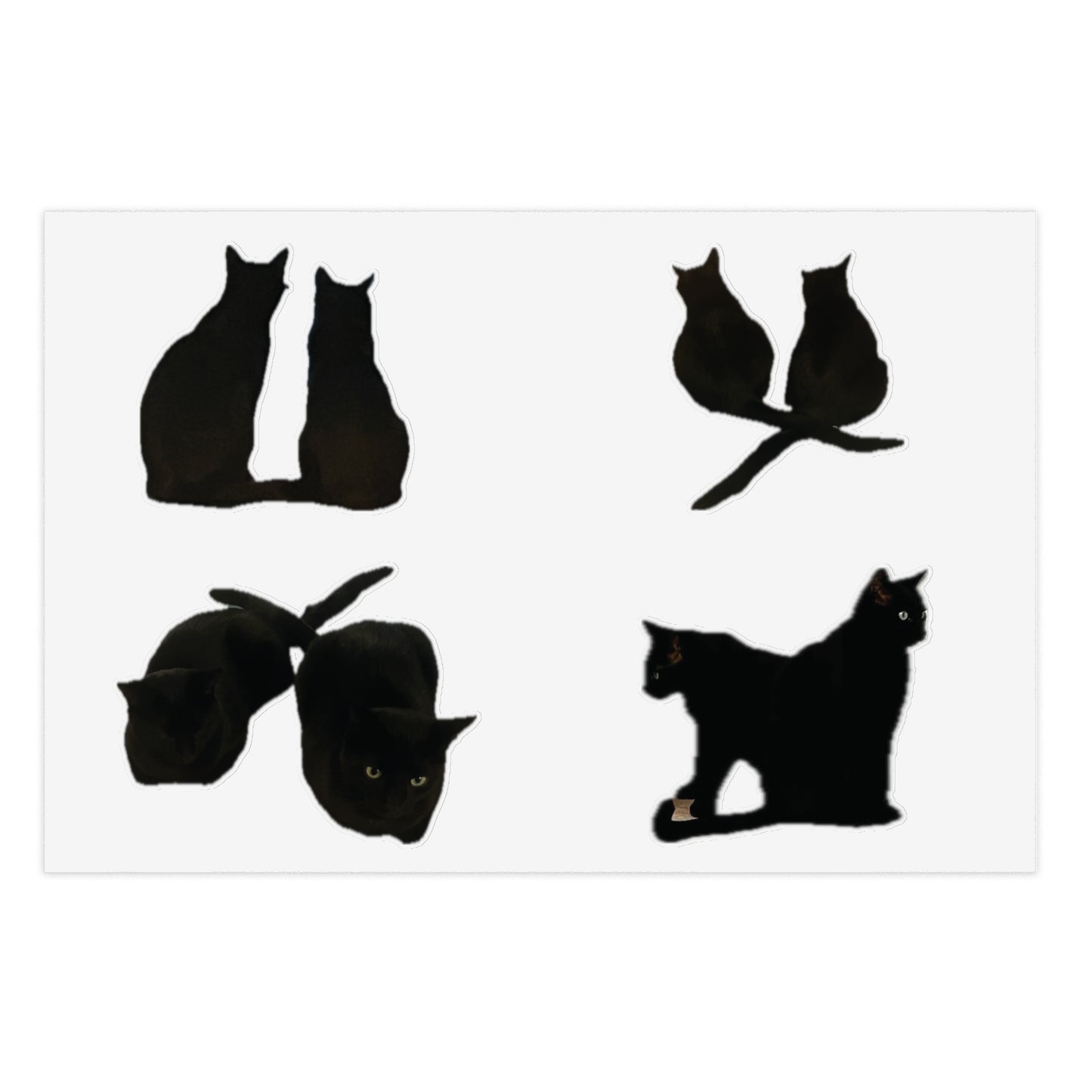 Black cat duo Sticker Sheets, black cat love, two black cats in configurations, Majik and Mischif