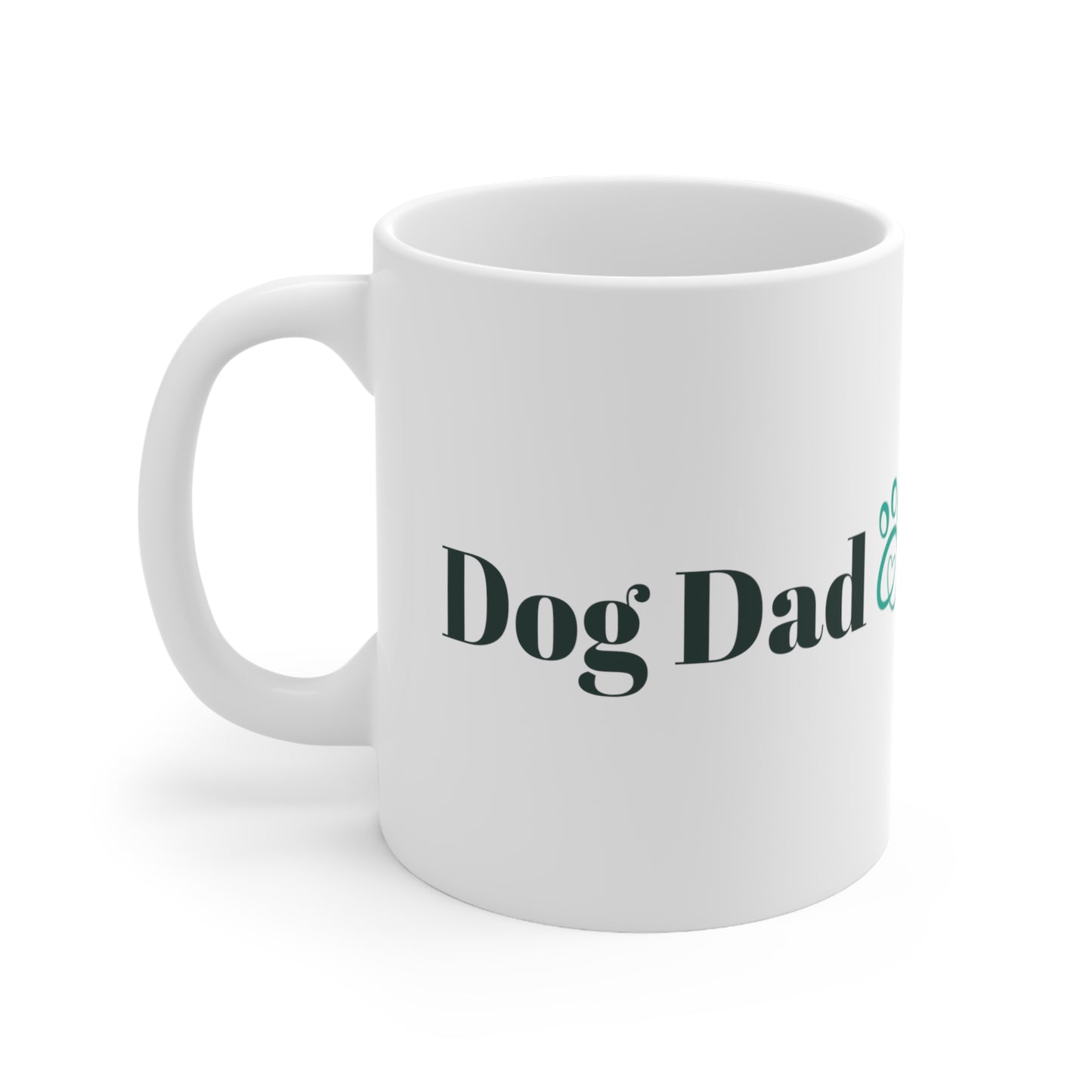 Dog dad, stay pawsitive, White Ceramic Mug, 11oz, Uk, Us, Aus, dog lover, him, male, gift, set