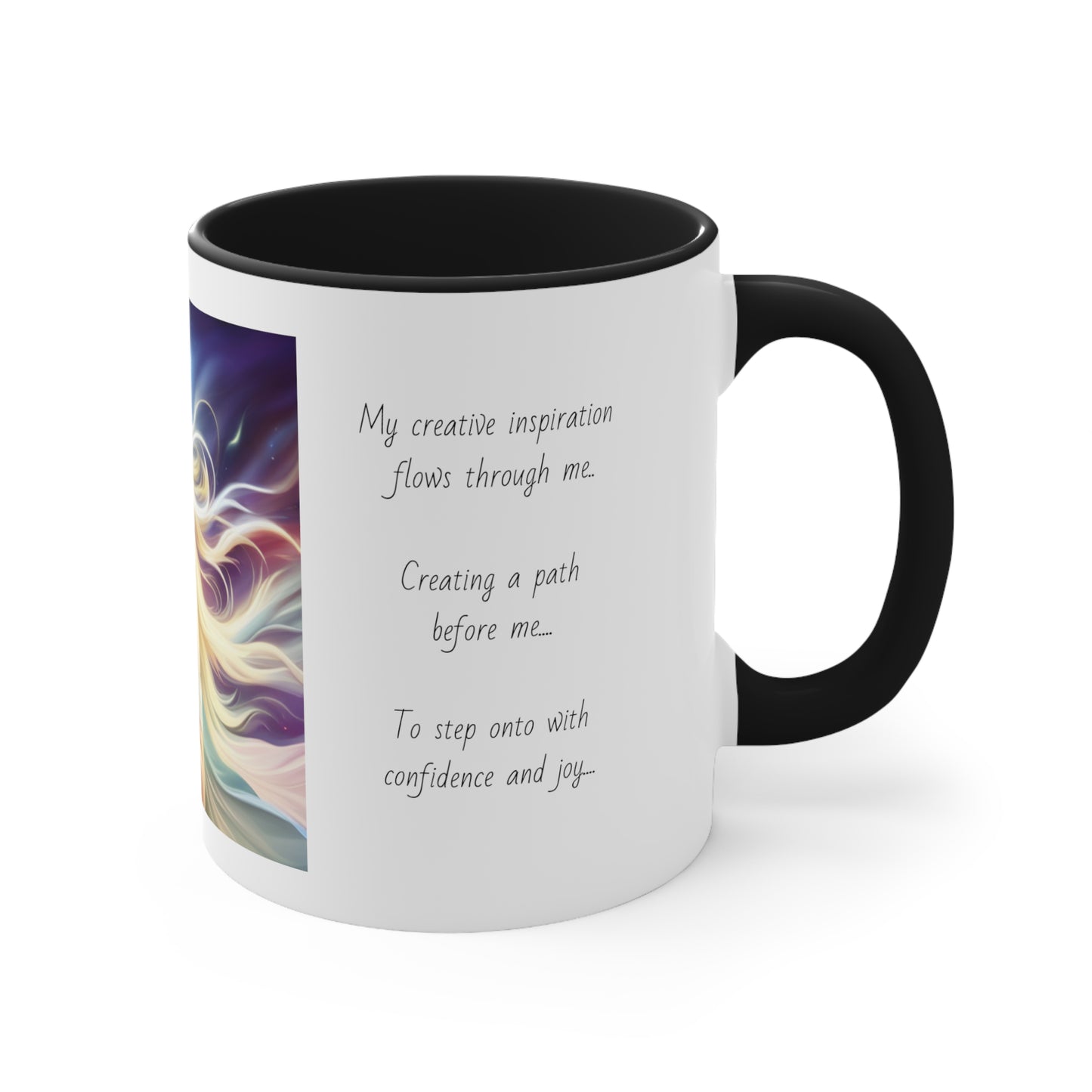 Accent Coffee Mug, 11oz, affirmations, abundance, flow, creativity, self expression