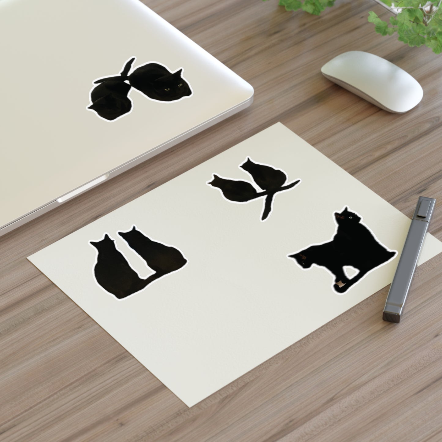 Black cat duo Sticker Sheets, black cat love, two black cats in configurations, Majik and Mischif