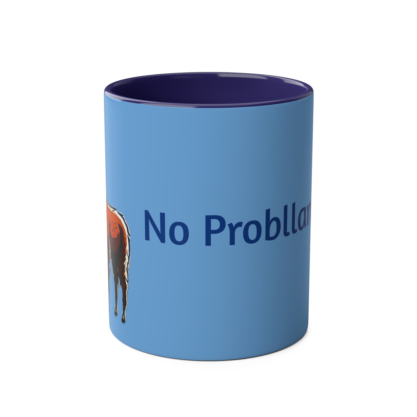 No Probllama mug, 11oz, coffee cup, gift for llama lover, him, her, choice of colors, purple/black, blue, green, yellow, white, red, pink