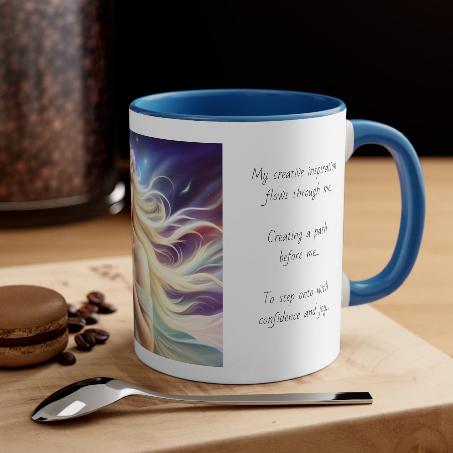 Accent Coffee Mug, 11oz, affirmations, abundance, flow, creativity, self expression