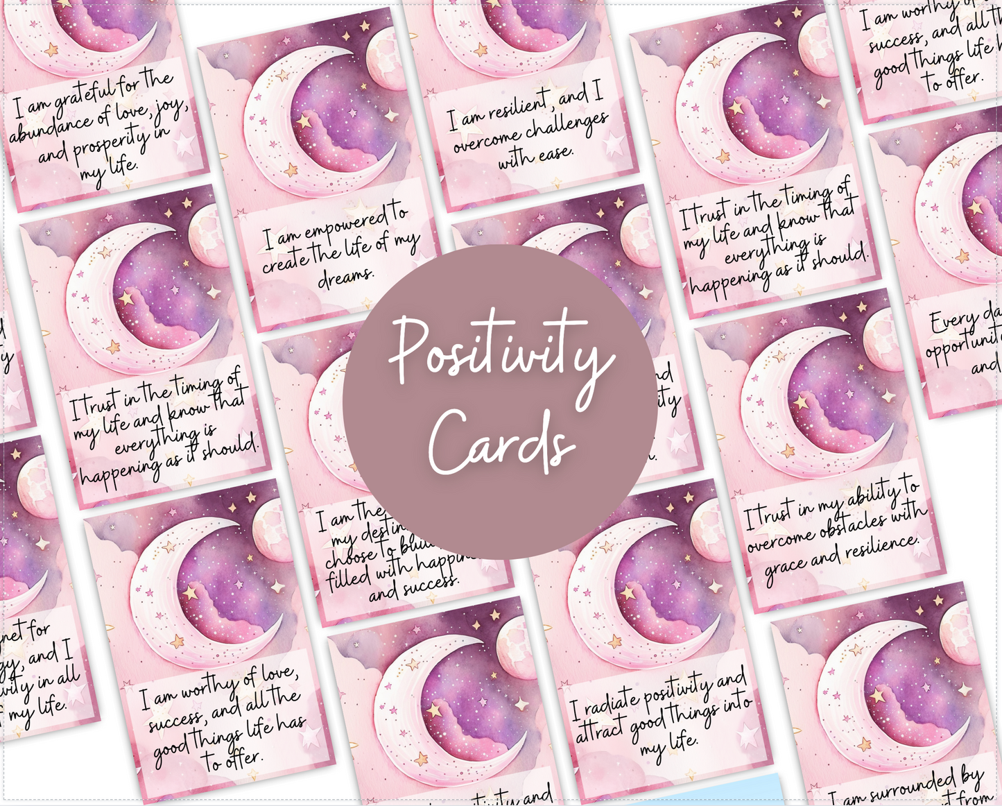 Printable Set of 30 Positivity Affirmation Card Set