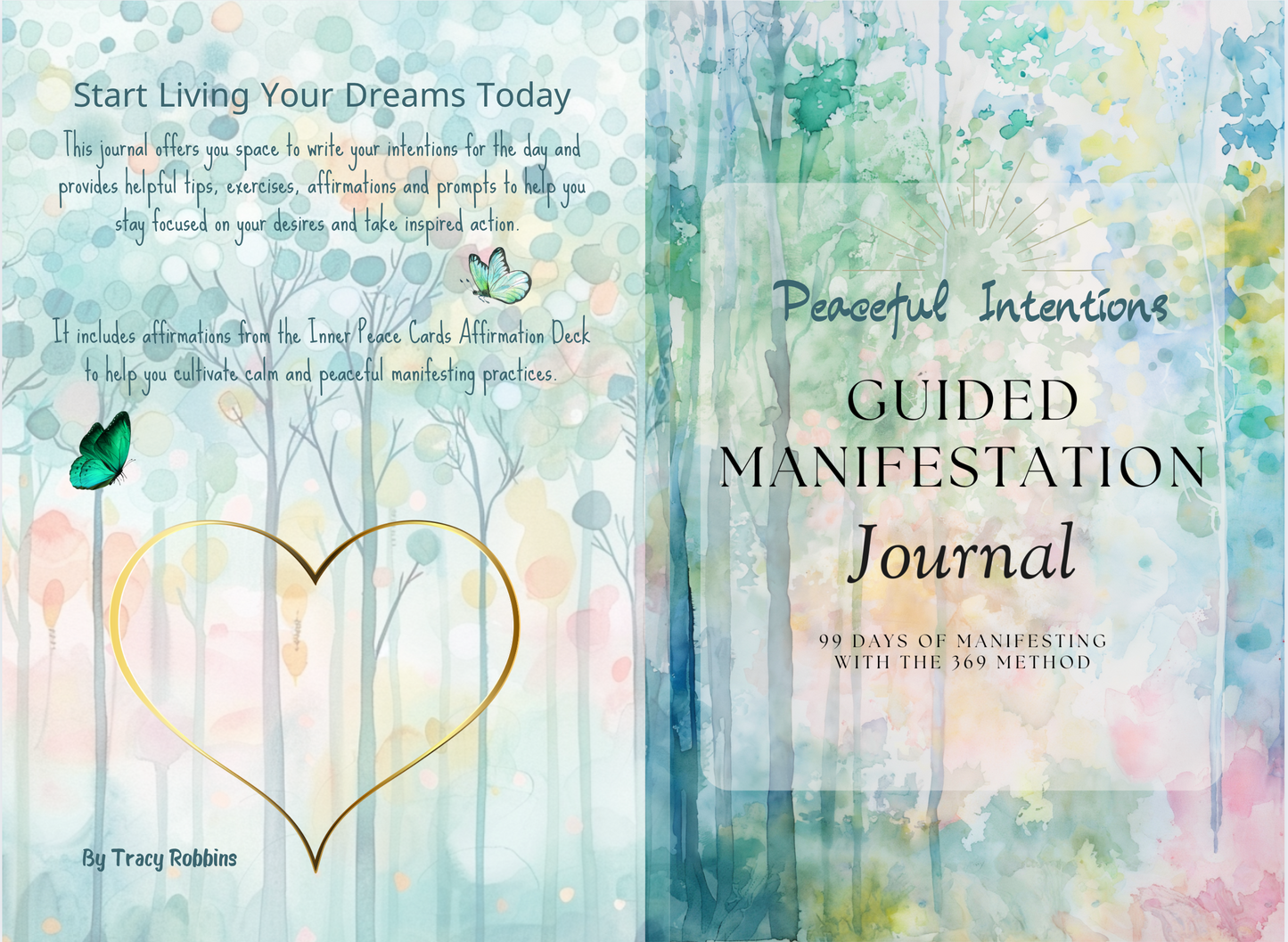 Inner Peace Manifestation Journal- 99 day, 146 pages, Inner Peace affirmations- Digital product- Printable.