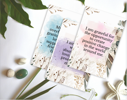 High Vibration Printable pdf Gratitude cards (this is a digital product)