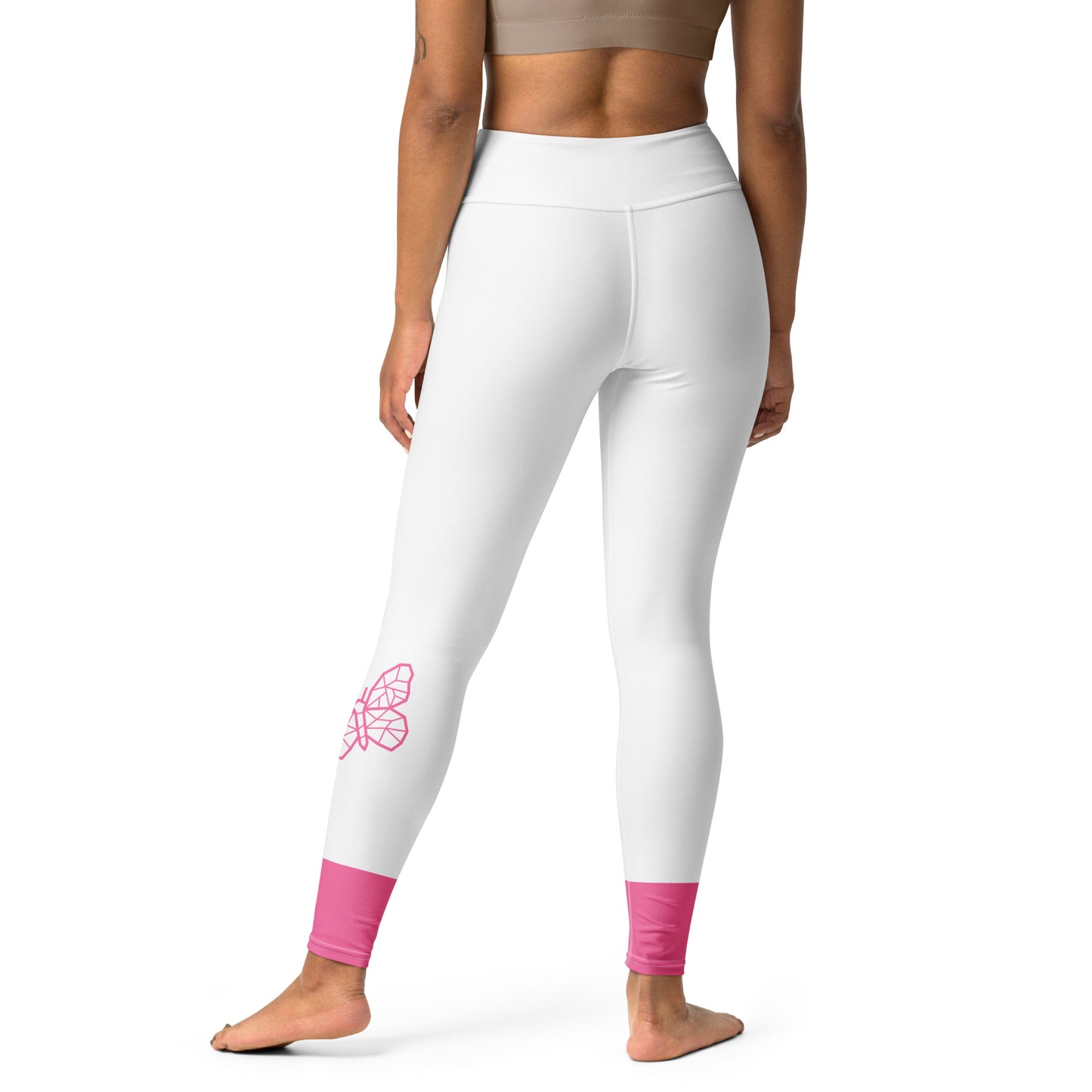 Yoga Leggings, pink butterfly design, for comfort and elegance, for the yogini, lounger or for day to day comfort, microfiber