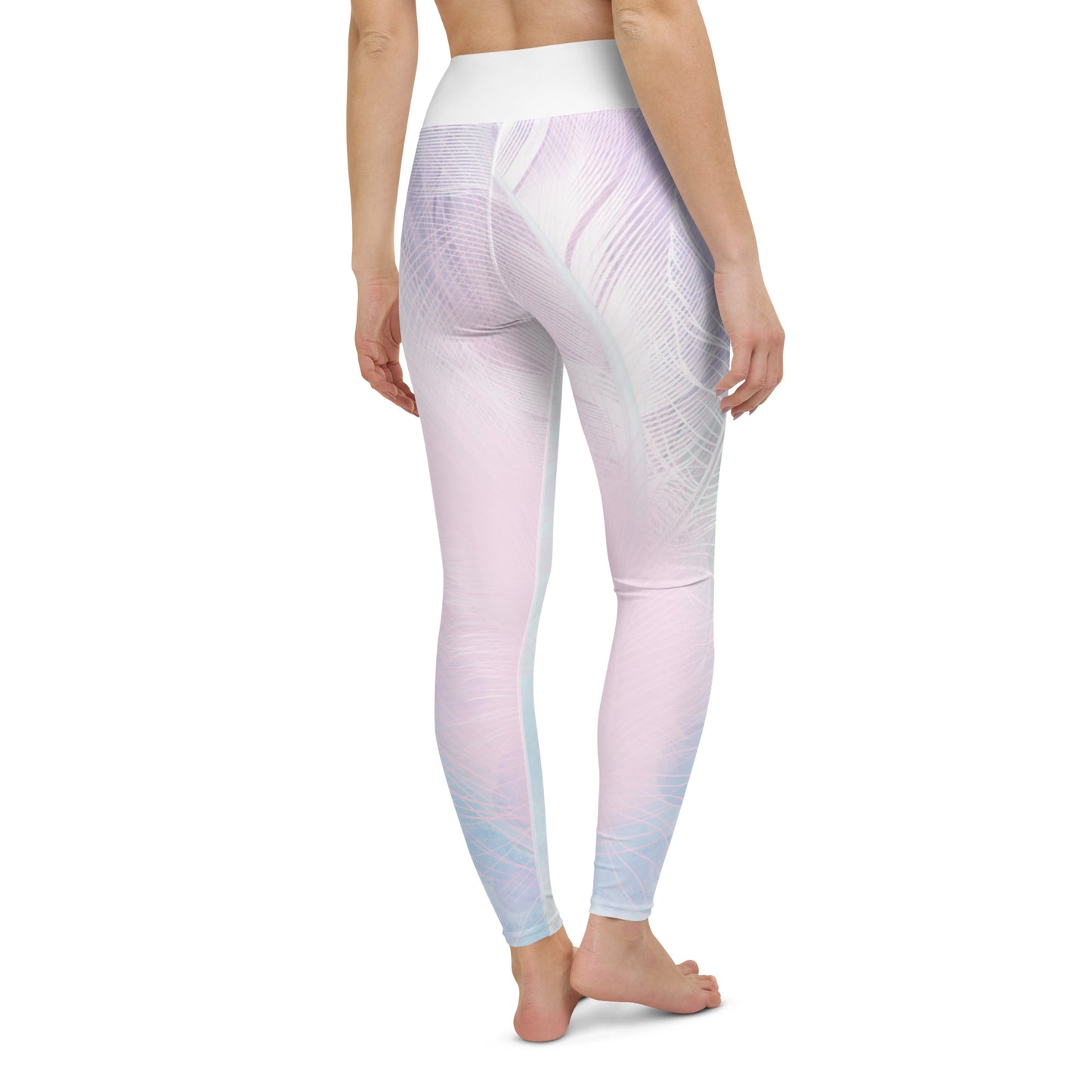 Yoga Leggings, feathery light design ,pastel colours