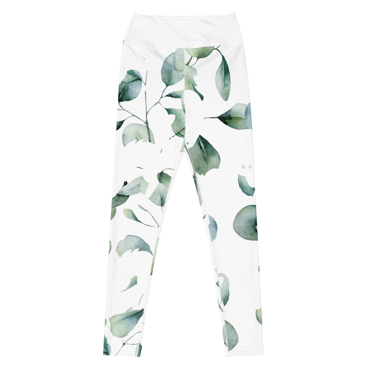 Yoga Leggings, soft, elegant, leaf green design, super soft, comfortable, stretchy, microfibre