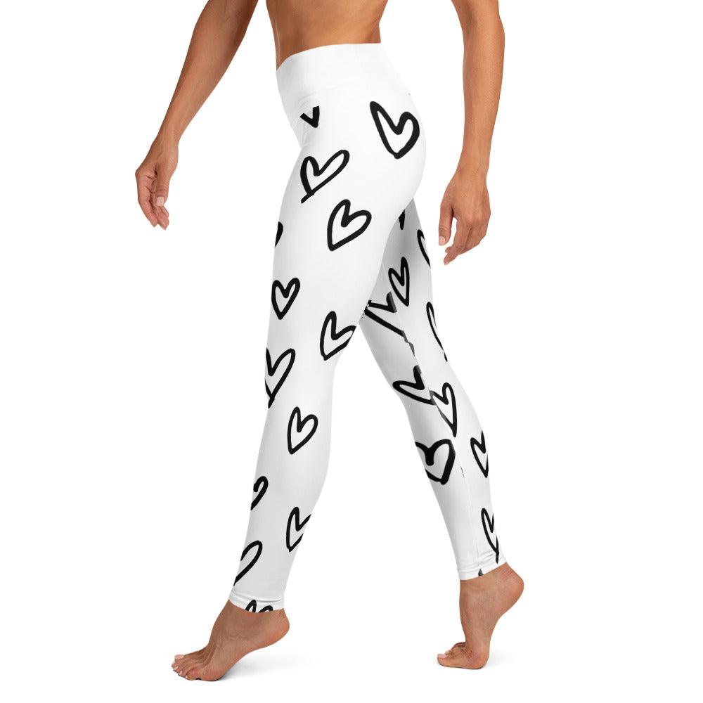 Yoga Leggings, love heart design, for the yoga lover, lounger or comfort out and about