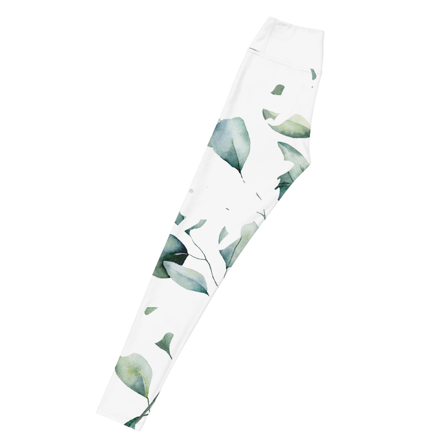 Yoga Leggings, soft, elegant, leaf green design, super soft, comfortable, stretchy, microfibre