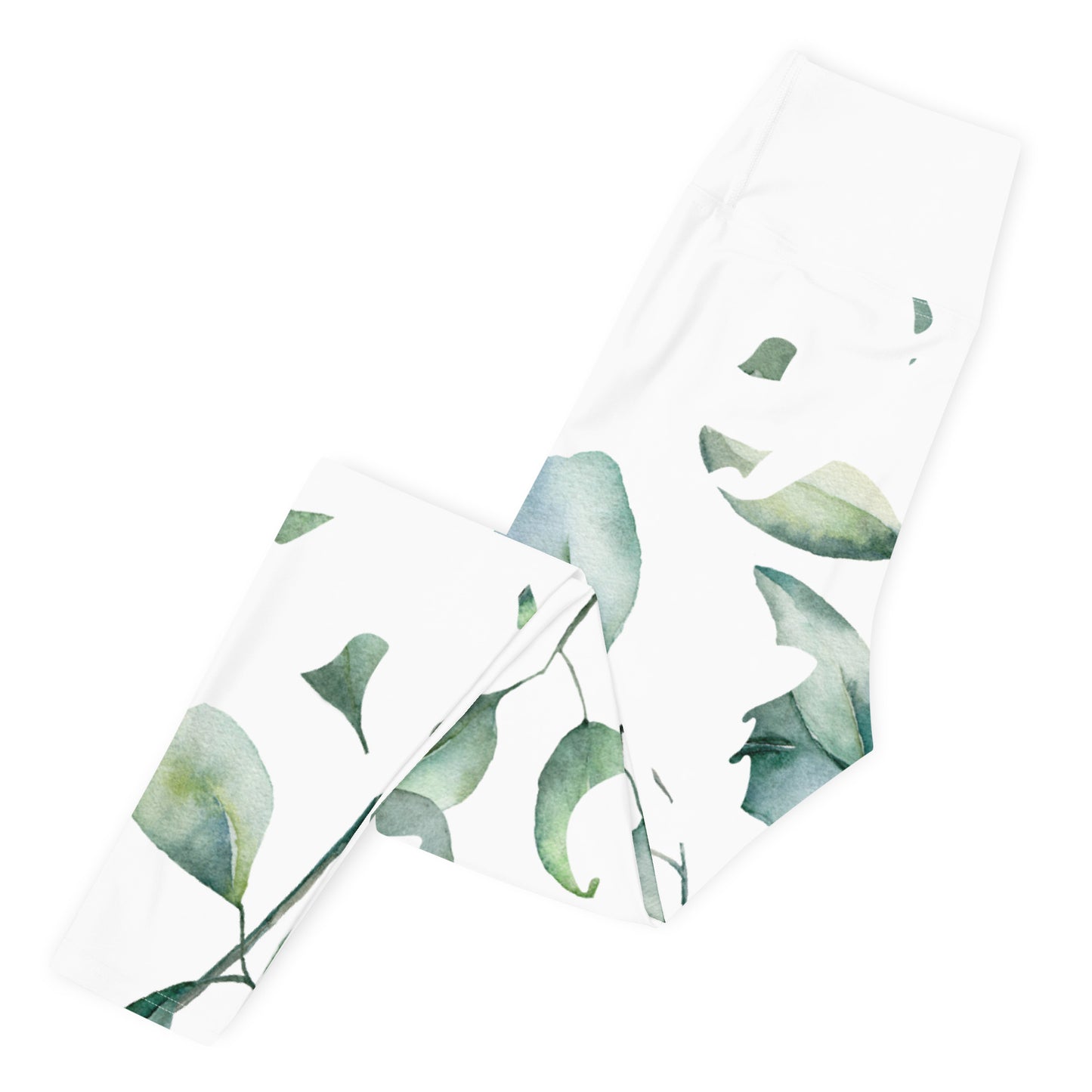 Yoga Leggings, soft, elegant, leaf green design, super soft, comfortable, stretchy, microfibre