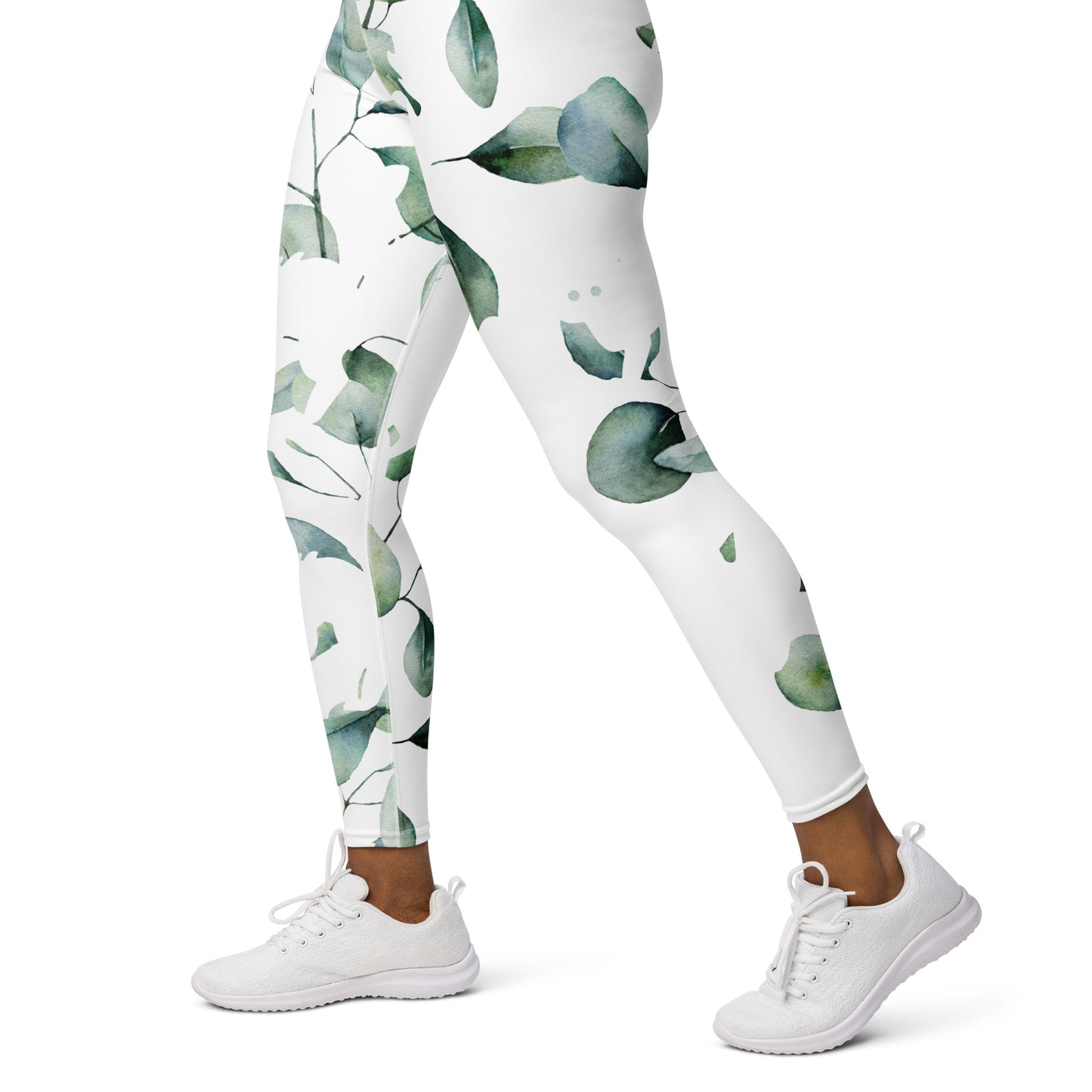 Yoga Leggings, soft, elegant, leaf green design, super soft, comfortable, stretchy, microfibre