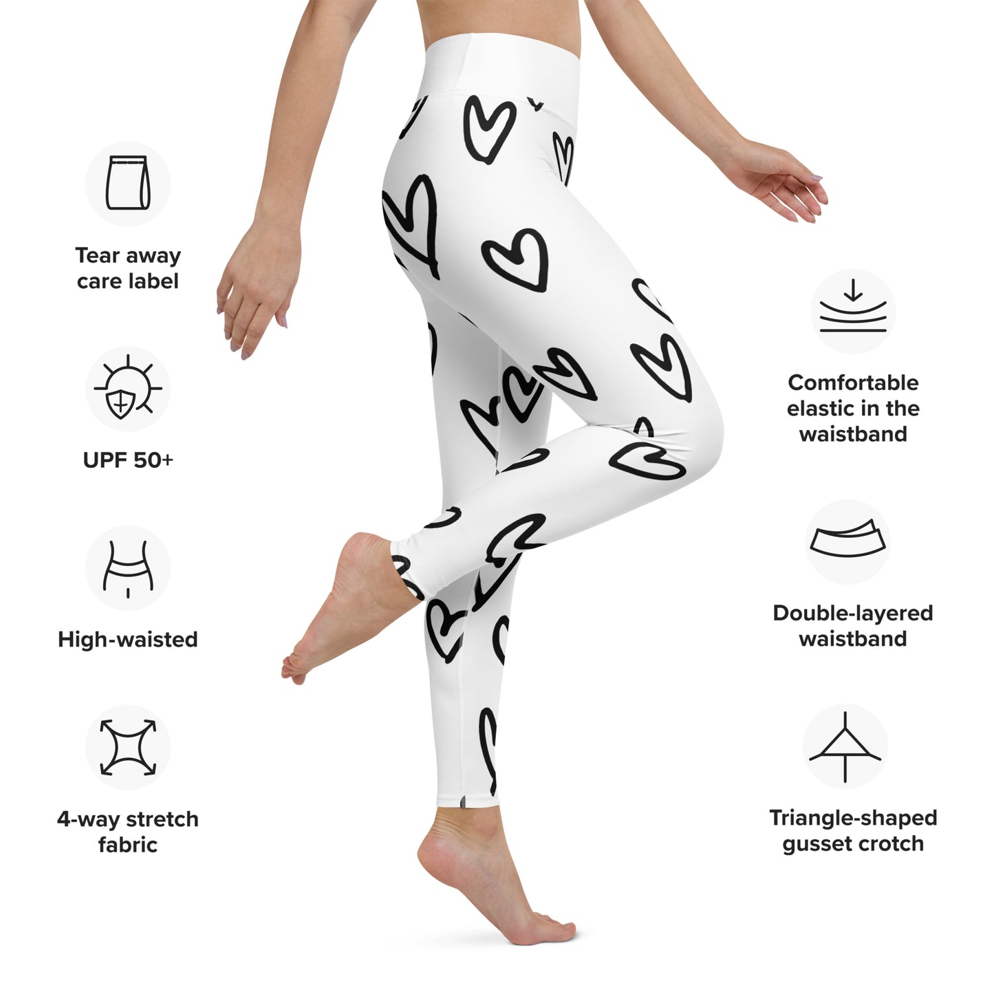 Yoga Leggings, love heart design, for the yoga lover, lounger or comfort out and about