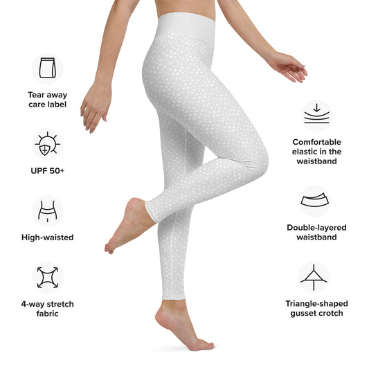 Yoga Leggings, subtle white dot pattern, elegant and chic,super soft, comfortable