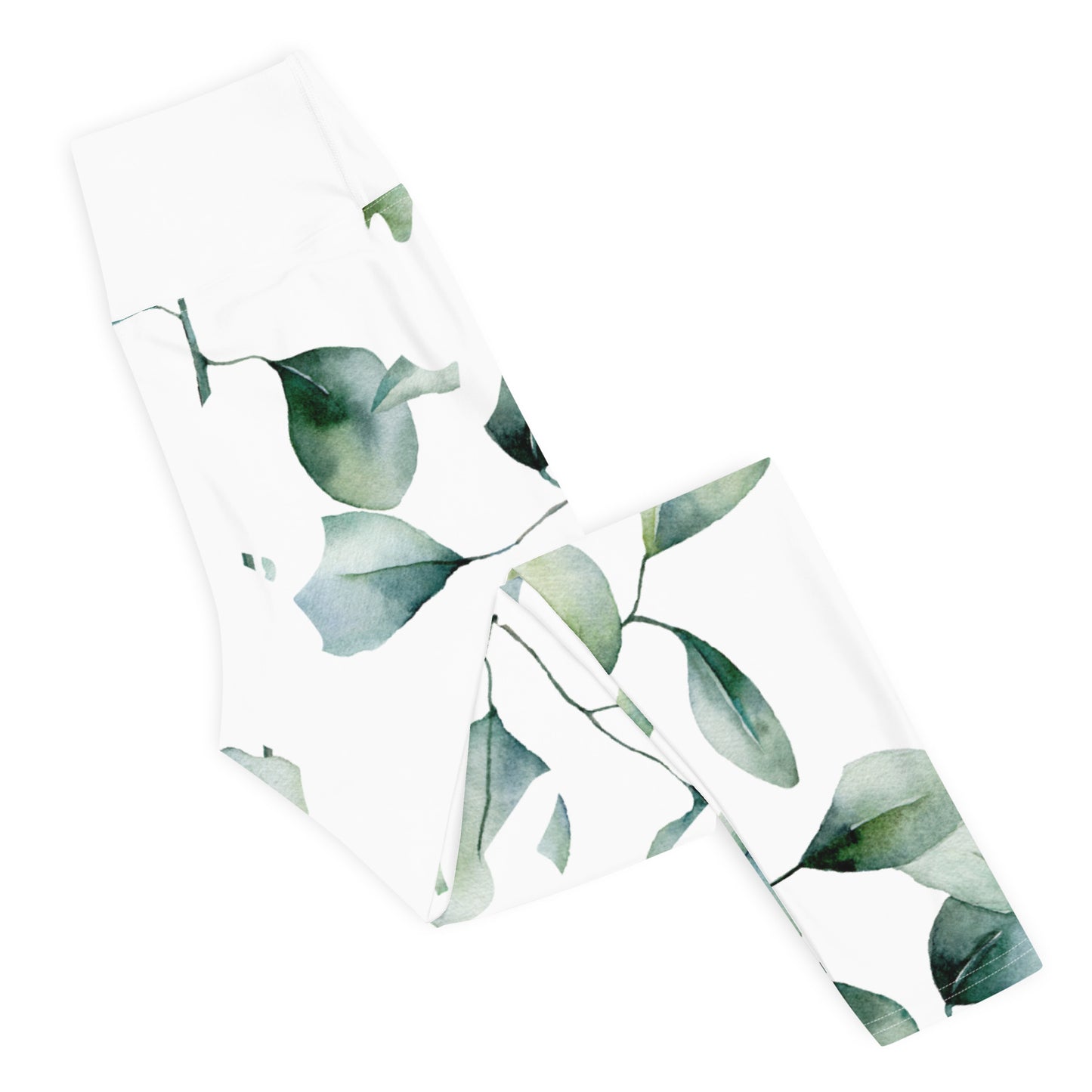 Yoga Leggings, soft, elegant, leaf green design, super soft, comfortable, stretchy, microfibre