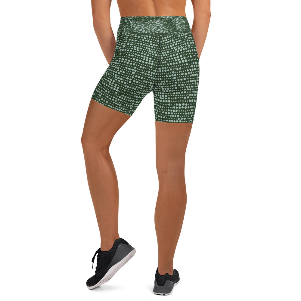 Yoga Shorts, fresh green pattern, look out for matching bralet, gym gear, yoga wear, for her