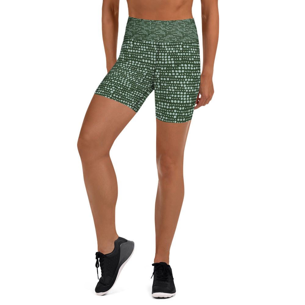 Yoga Shorts, fresh green pattern, look out for matching bralet, gym gear, yoga wear, for her