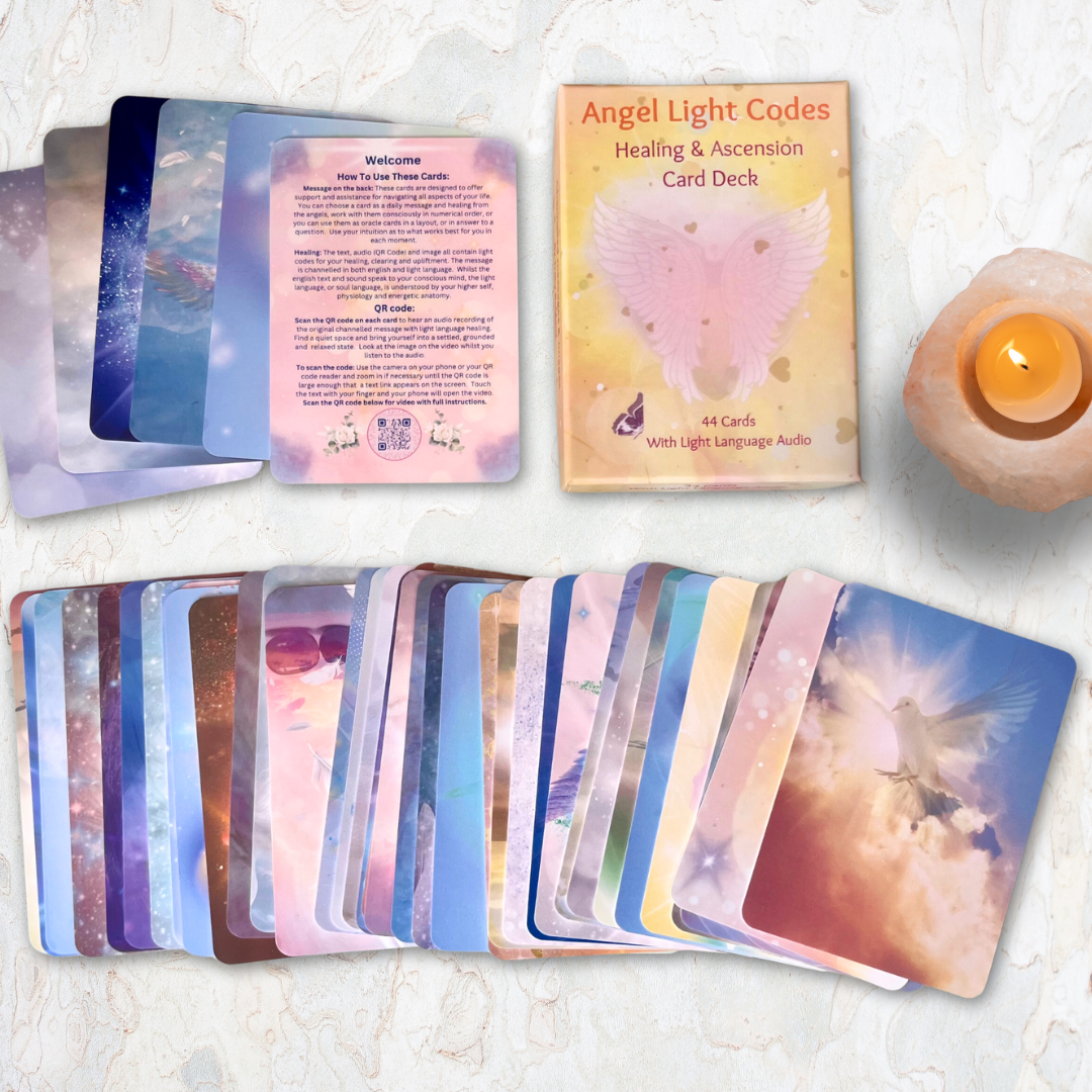 Angel Light Codes Oracle Deck - Healing & Ascension Cards with Light Language Audio